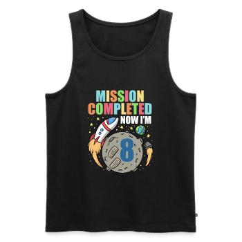 Space Birthday 8 Astronaut Planets Rocket Ship - Men's Premium Organic Tank Top - black - Front - AI Model Male 178 light (178cm)
