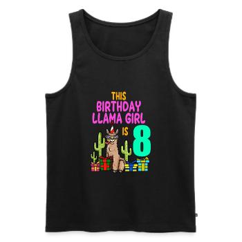 Llama Girl 8th Birthday Party Alpaca - Men's Premium Organic Tank Top - black - Front - Michal (187cm)