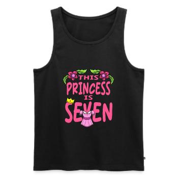 Prinzessin Geburtstag für Mädchen 7 Jahre Geburtstag Kinder - Männer Premium Bio Tank Top - Schwarz - Vorne - Michal (187cm)