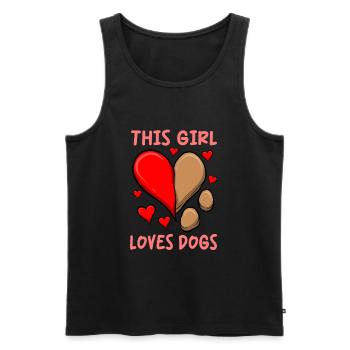 Chien pour filles Propriétaire de chien Amoureux des chiens Saint-Valentin - Débardeur bio Premium Homme - noir - Devant - Michal (187cm)