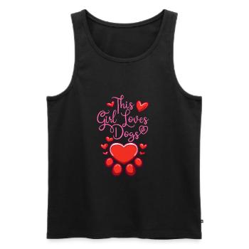Chien pour filles Propriétaire de chien Amoureux des chiens Saint-Valentin - Débardeur bio Premium Homme - noir - Devant - Michal (187cm)