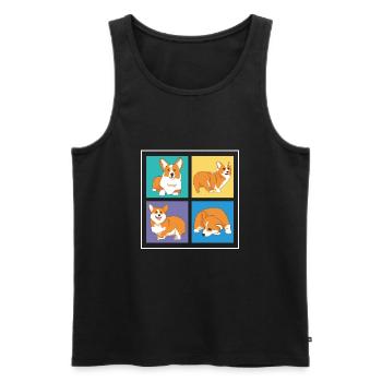 Corgi For Corgi Lovers Corgi Owner - Men's Premium Organic Tank Top - black - Front - AI Model Male 178 light (178cm)