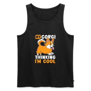 Corgi For Corgi Lovers Corgi Owner - Men's Premium Organic Tank Top - black - Front - AI Model Male 178 light (178cm)