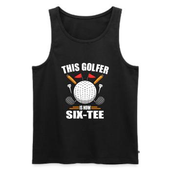 Geburtstag Golfshirts für Männer 60th Jahre alt Golfen - Männer Premium Bio Tank Top - Schwarz - Vorne - AI Model Male 178 light (178cm)