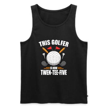 Geburtstag Golfshirts für Männer 25th Year Old Golfen - Männer Premium Bio Tank Top - Schwarz - Vorne - AI Model Male 178 light (178cm)