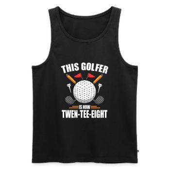 Geburtstag Golfshirts für Herren 28th Year Old Golfen - Männer Premium Bio Tank Top - Schwarz - Vorne - AI Model Male 178 light (178cm)