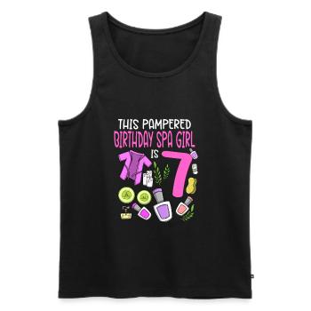 Spa-Geburtstag für Mädchen 7. Spa-Geburtstagsfeier - Männer Premium Bio Tank Top - Schwarz - Vorne - Michal (187cm)