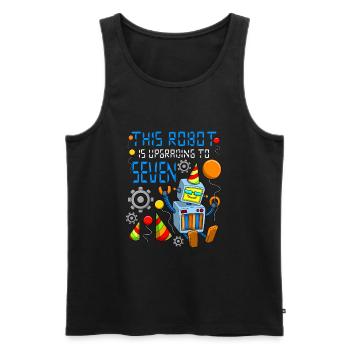 Robot Birthday Outfit Boy 7th Robot Birthday Party - Men's Premium Organic Tank Top - black - Front - Michal (187cm)