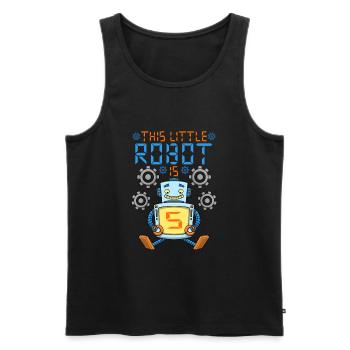 Robot Birthday Outfit Boy 5th Robot Birthday Party - Men's Premium Organic Tank Top - black - Front - Michal (187cm)