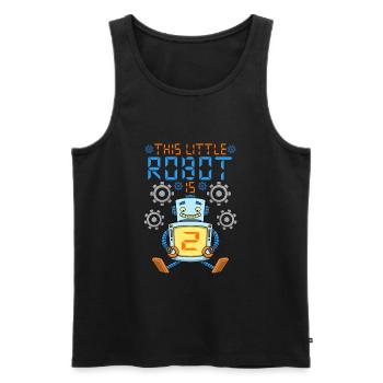 Robot Birthday Outfit Boy 2nd Robot Birthday Party - Men's Premium Organic Tank Top - black - Front - Michal (187cm)