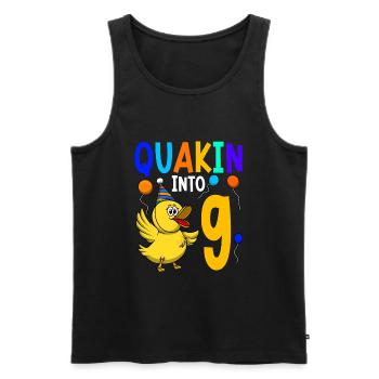 Duck Birthday Party Kids 9th Birthday Duck - Men's Premium Organic Tank Top - black - Front - Michal (187cm)