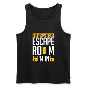 Escape Room Escape Room Lover Escaping - Men's Premium Organic Tank Top - black - Front - AI Model Male 178 light (178cm)