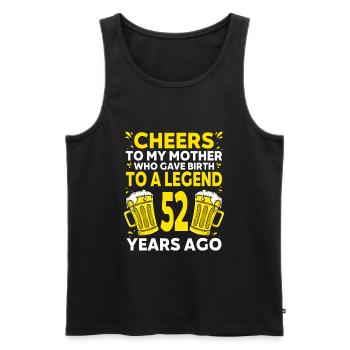 Men Beer Birthday Funny 52 Year Old Beer Lover - Men's Premium Organic Tank Top - black - Front - AI Model Male 178 light (178cm)