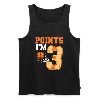 Basketball Anniversaire Enfants 3ème anniversaire Fête à thème - Débardeur bio Premium Homme - noir - Devant - Michal (187cm)