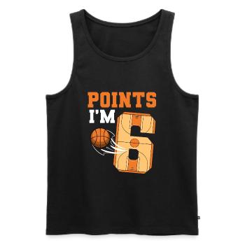 Basketball Anniversaire Enfants 6e anniversaire Fête à thème - Débardeur bio Premium Homme - noir - Devant - Michal (187cm)