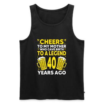 Hommes Bière Anniversaire Drôle 40 ans Amateur de bière - Débardeur bio Premium Homme - noir - Devant - Michal (187cm)