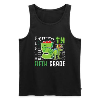 5. Klasse Dino T-Rex - Männer Premium Bio Tank Top - Schwarz - Vorne - Michal (187cm)
