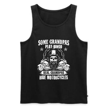 Motocyclettes Real Grandpas Ride - Moto grand-père - Débardeur bio Premium Homme - noir - Devant - Michal (187cm)