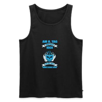 Gott Erschuf Den Koch Küche Kochen Herd Geschenk - Männer Premium Bio Tank Top - Schwarz - Vorne - AI Model Male 178 light (178cm)