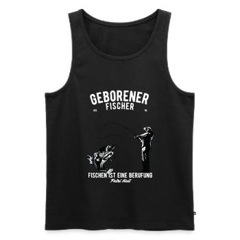 Geschenk für Fischer für jeden geborenen Fischer - Männer Premium Bio Tank Top - Schwarz - Vorne - Michal (187cm)