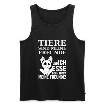 Veganerin & Veganer; coole Tierrechtler-Klamotten - Männer Premium Bio Tank Top - Schwarz - Vorne - AI Model Male 178 light (178cm)
