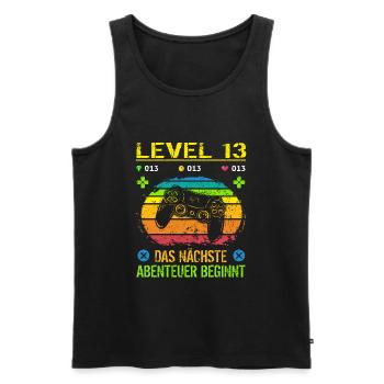 Geburtstag Gamer Level 13 Geburtstagsshirt Jungen - Männer Premium Bio Tank Top - Schwarz - Vorne - Michal (187cm)