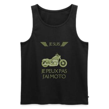 Je Suis Je Peux Pas J'ai Moto Personnalisé - Débardeur bio Premium Homme - noir - Devant - Michal (187cm)