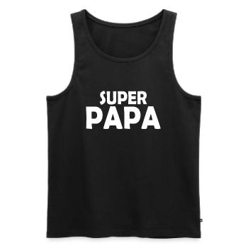 Super papa - Männer Premium Bio Tank Top - Schwarz - Vorne - Michal (187cm)