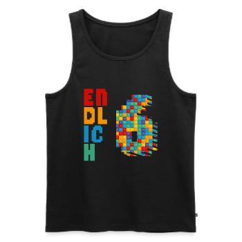 Finally 6 building blocks - Men's Premium Organic Tank Top - black - Front - AI Model Male 178 light (178cm)