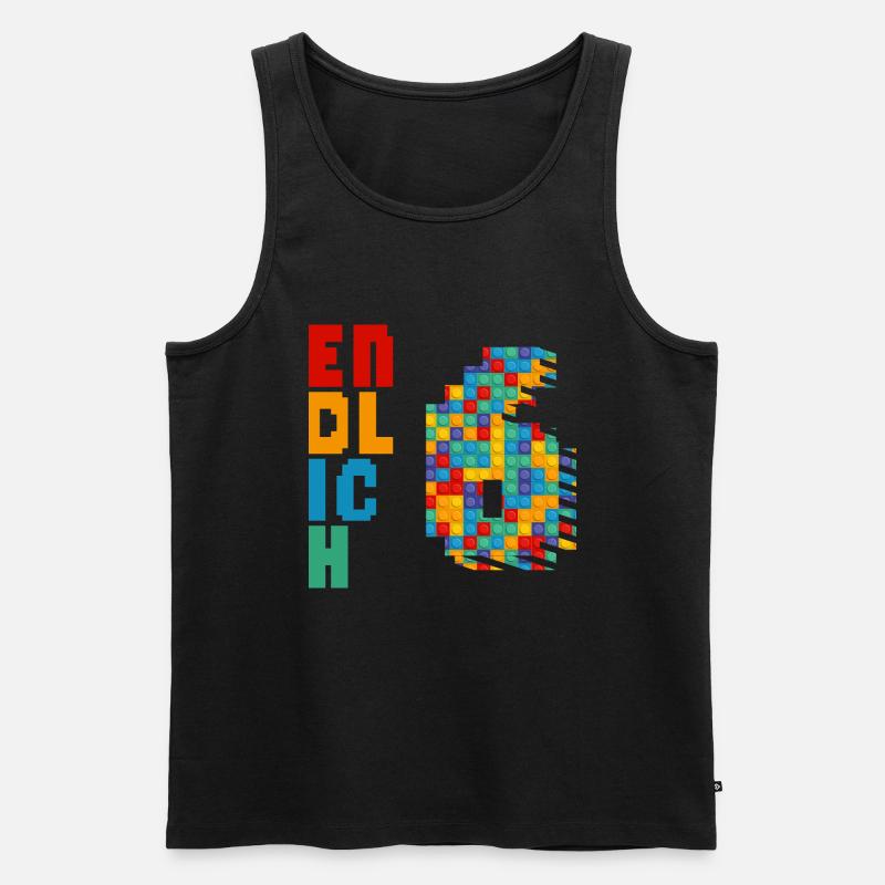 Endlich 6 Baustein - Männer Premium Bio Tank Top - Schwarz