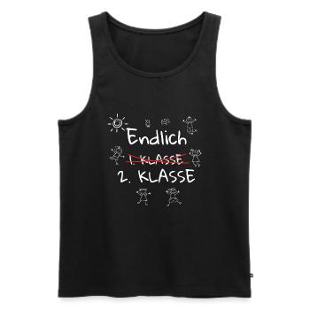 Finally 2nd Grade Schoolchild Second Grade - Men's Premium Organic Tank Top - black - Front - AI Model Male 178 light (178cm)