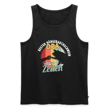 Best pot-bellied pig grandpa ever - Men's Premium Organic Tank Top - black - Front - Michal (187cm)