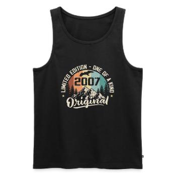 2007 Original Vintage Jubiläumsgeschenk 2007 - Männer Premium Bio Tank Top - Schwarz - Vorne - Michal (187cm)
