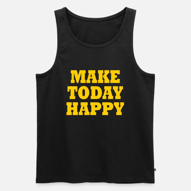 Make today happy - Männer Premium Bio Tank Top - Schwarz