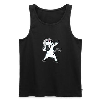 Dabbing Zebra Funny Dab Dance Gift Anniversaire - Débardeur bio Premium Homme - noir - Devant - AI Model Male 178 light (178cm)