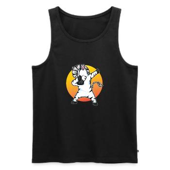 Dabbing Zebra Funny Dab Dance Gift Anniversaire - Débardeur bio Premium Homme - noir - Devant - AI Model Male 178 light (178cm)