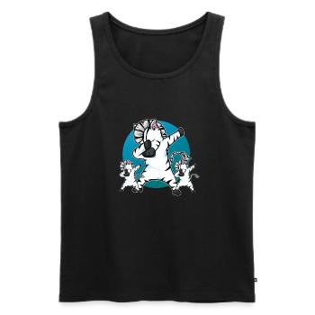 Dabbing Zebra Funny Dab Dance Gift Anniversaire - Débardeur bio Premium Homme - noir - Devant - AI Model Male 178 light (178cm)