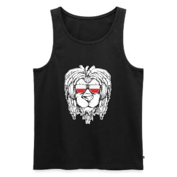 Rasta Biker Patriot Löwe Polen Geschenk Geburtstag - Männer Premium Bio Tank Top - Schwarz - Vorne - Michal (187cm)