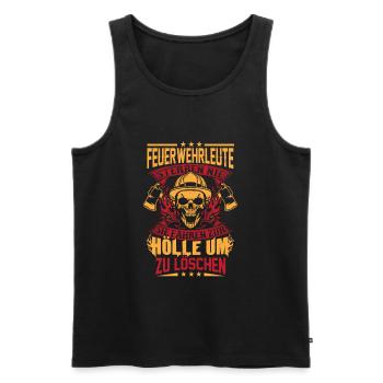 Feuerwehr Feuerwehrmann lustig Geschenk Geburtstag - Männer Premium Bio Tank Top - Schwarz - Vorne - Michal (187cm)