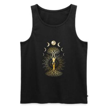 Phase Depression Moon Phase Mood Yoga Gift - Men's Premium Organic Tank Top - black - Front - AI Model Male 178 light (178cm)