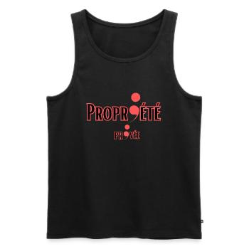 propriété privée - Débardeur bio Premium Homme - noir - Devant - AI Model Male 178 light (178cm)