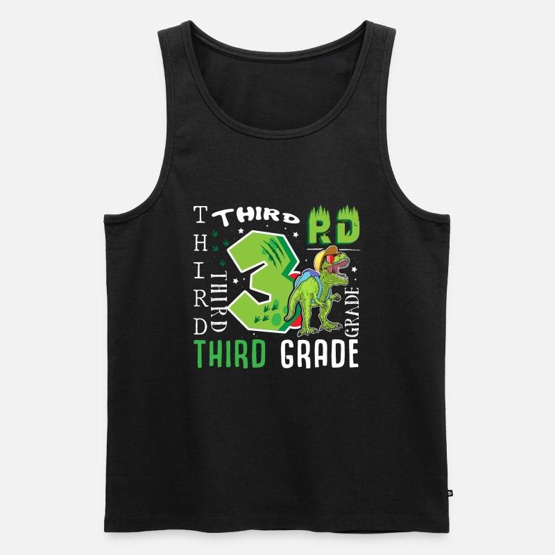 3rd class Dino T-Rex - Men's Premium Organic Tank Top - black