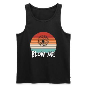 Blow me Dandelion puff ball flying seeds - Männer Premium Bio Tank Top - Schwarz - Vorne - Michal (187cm)