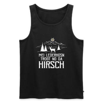 Déguisement Mei Lederhosn trogt no da deer - Débardeur bio Premium Homme - noir - Devant - Michal (187cm)