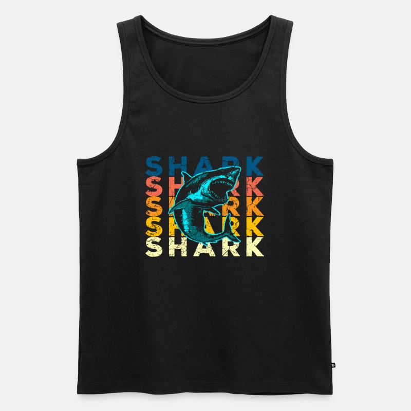 Hai Haifisch - Männer Premium Bio Tank Top - Schwarz