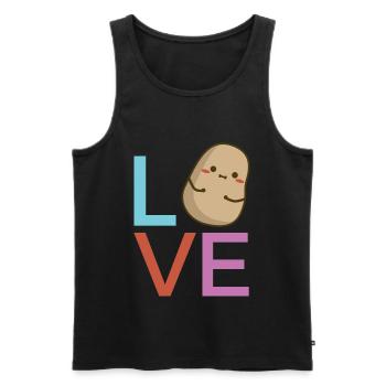 Love Kartoffel - Männer Premium Bio Tank Top - Schwarz - Vorne - Michal (187cm)