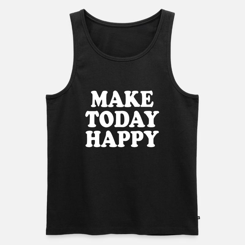 Make today happy - Männer Premium Bio Tank Top - Schwarz