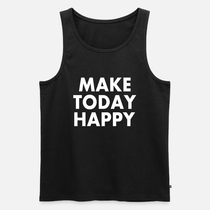 Make today happy - Männer Premium Bio Tank Top - Schwarz