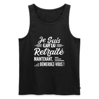 Je Suis Bientôt Retraité - Cadeau Futur Retraité - Débardeur bio Premium Homme - noir - Devant - Michal (187cm)