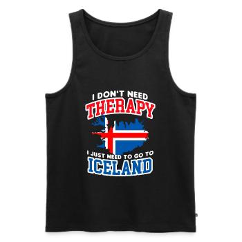 Iceland - Men's Premium Organic Tank Top - black - Front - Michal (187cm)